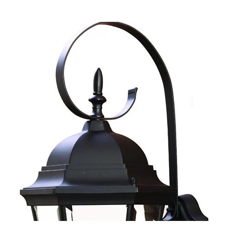 Three Light Dark Brown Swing Arm Lantern Wall