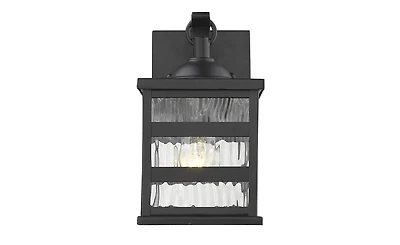 Outdoor Wall Light with Glass Panels for Porch and Entryway Lighting