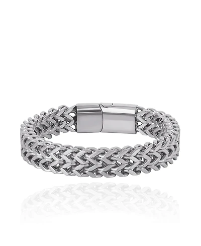 Lucky Brand Men's Silver-Tone Woven Chain Bracelet