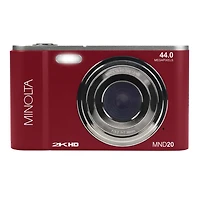 Minolta MND20-r 44 Mp 2.7K Ultra Hd Digital Camera, Red