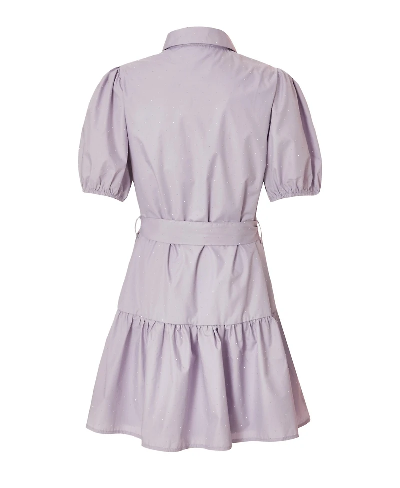 Quiz Women's Diamante Detail Cotton Shirt Dress