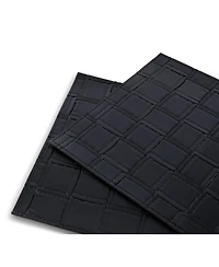 Dainty Home Bostonian Reversible Premium Leather Wipe Clean Placemat 12" x 18" Rectangular Placemats Set of 4