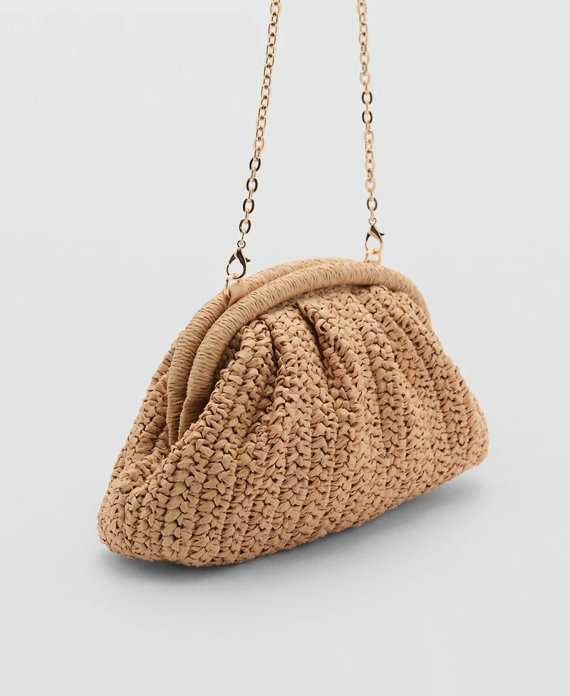 Mango Women's Natural Fiber Clutch Bag
