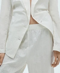 Mango Women's Linen-Blend Culotte Suit Pants