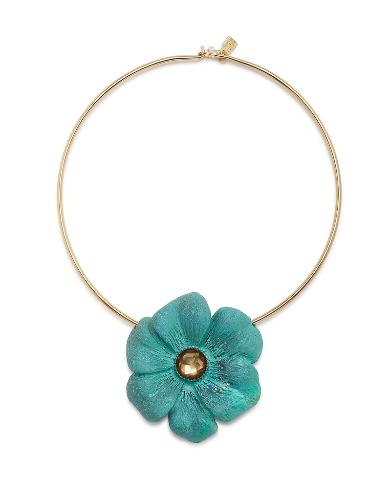 Robert Lee Morris Soho Faux Stone Patina Flora Wire Necklace
