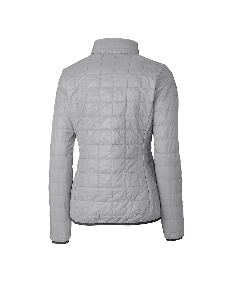 Cutter & Buck Women's Gray Stanford Cardinal Rainier Eco Insulated Puffer Full-Zip Jacket