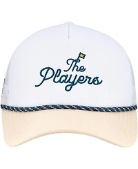 Barstool Golf Men's White/Tan The Players Nailhead Canvas Rope Adjustable Hat