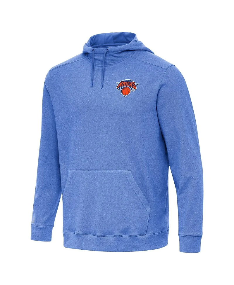Antigua Men's Heather Blue New York Knicks Cloud Pullover Hoodie