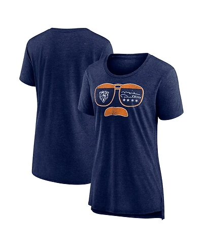 Nike Women's Navy Chicago Bears Vintage Graphic Tri-Blend Scoop Neck T-Shirt