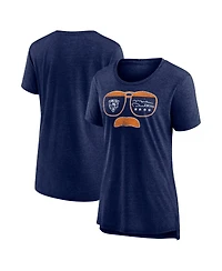 Nike Women's Navy Chicago Bears Vintage Graphic Tri-Blend Scoop Neck T-Shirt