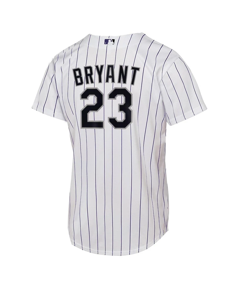 Nike Big Boys and Girls Kris Bryant White Colorado Rockies Home Replica Player Jersey