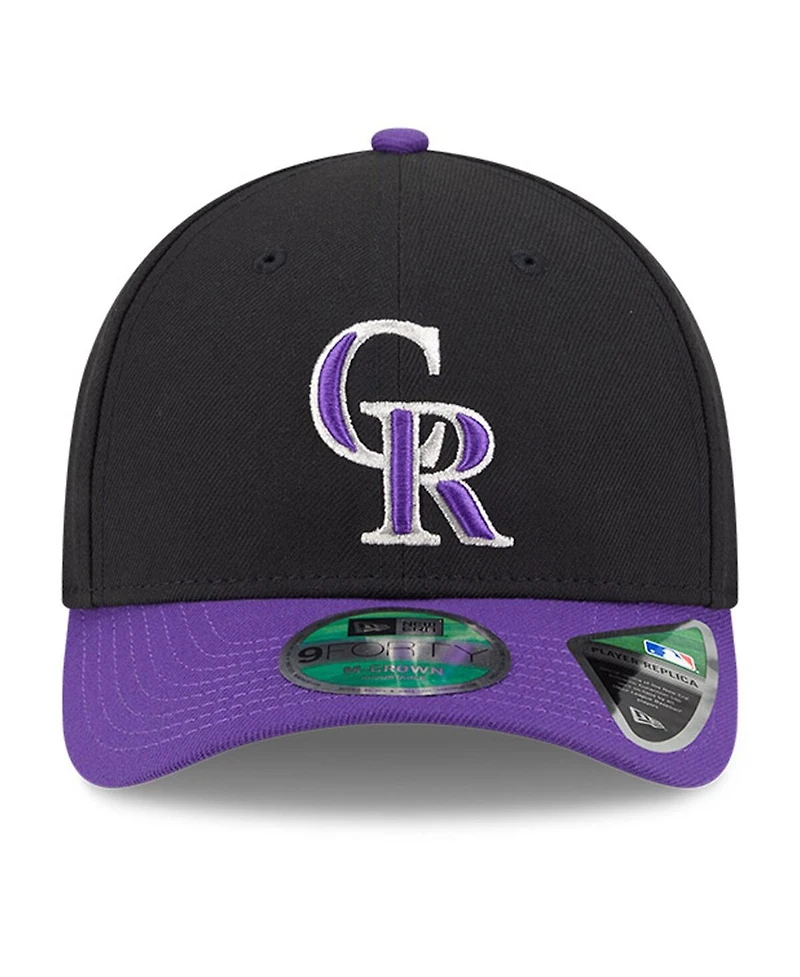 New Era Men's Black/Purple Colorado Rockies Player Replica 9FORTY Adjustable Hat