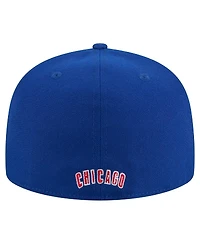 New Era Men's Royal Chicago Cubs Overlap 59FIFTY Fitted Hat