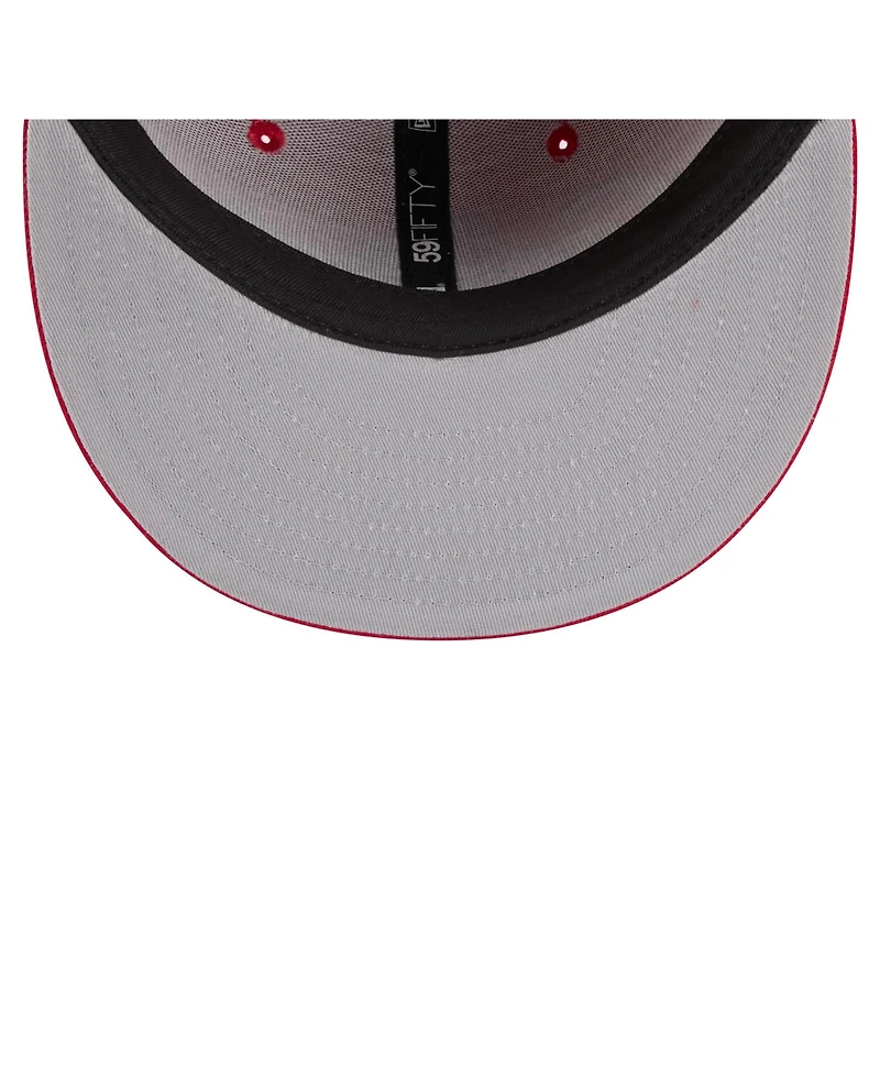 New Era Men's Red St. Louis Cardinals Overlap 59FIFTY Fitted Hat