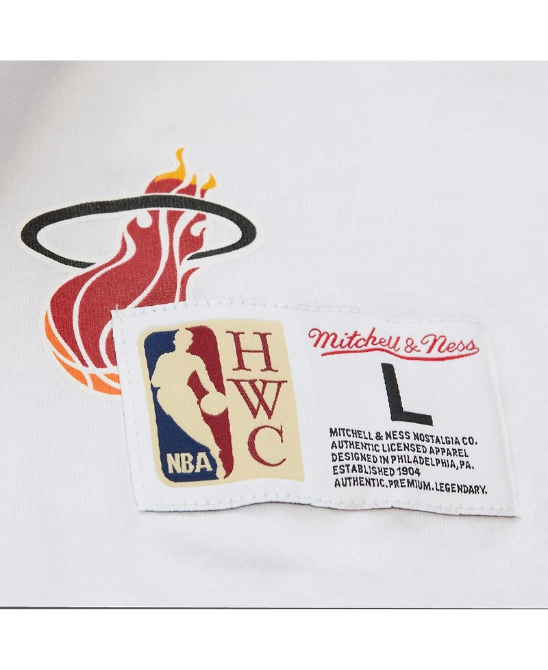 Mitchell & Ness Men's and Women's White Miami Heat Hardwood Classics Vintage Team Origins Premium T-Shirt