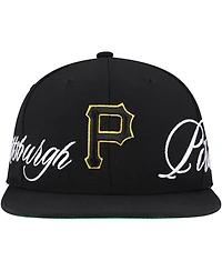 Mitchell & Ness Men's Black Pittsburgh Pirates Just Don x Mlb Lux Script Snapback Hat