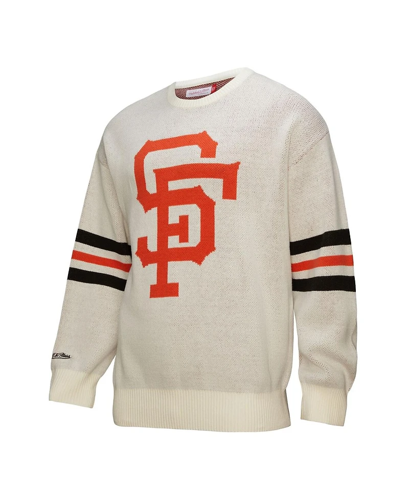 Mitchell & Ness Men's Cream San Francisco Giants Retro Pullover Sweater