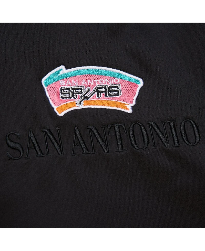 Mitchell & Ness Men's Black San Antonio Spurs Hardwood Classics Team Og 3.0 Lightweight Satin Full-Snap Jacket