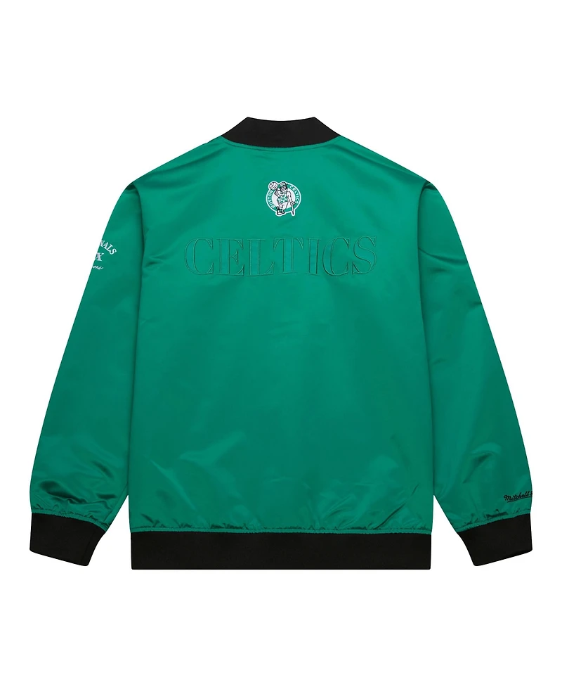 Mitchell & Ness Men's Kelly Green Boston Celtics Hardwood Classics Team Og 3.0 Lightweight Satin Full-Snap Jacket