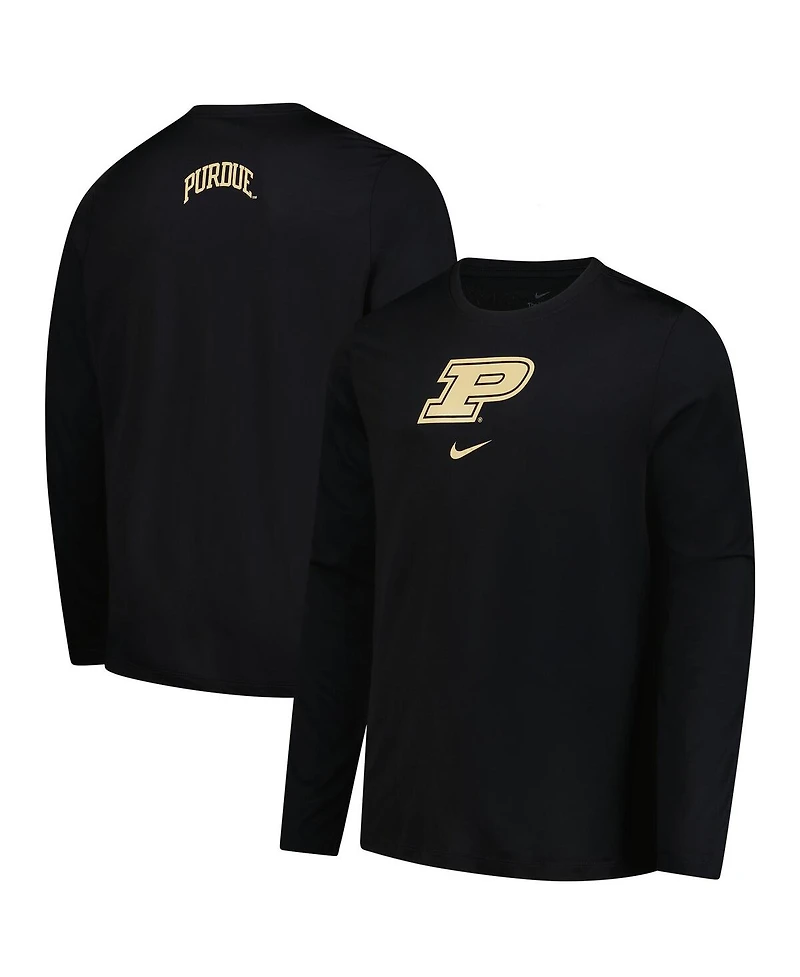 Nike Men's Black Purdue Boilermakers Basketball Shootaround Long Sleeve T-Shirt