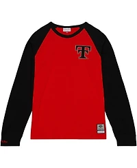 Mitchell & Ness Men's Red Texas Tech Raiders Legendary Slub Raglan Long Sleeve T-Shirt
