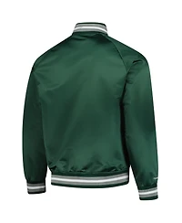Mitchell & Ness Men's Green Michigan State Spartans Lightweight Current Logo Satin Full-Snap Jacket