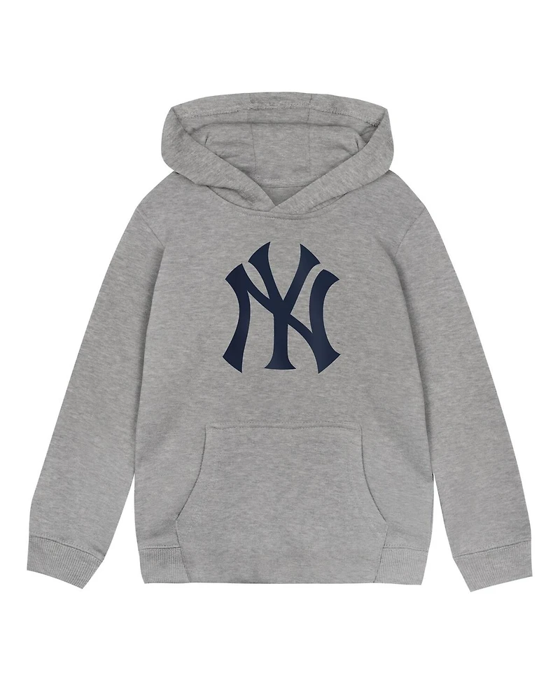 Outerstuff Toddler Heather Gray New York Yankees Primary Logo Fleece Pullover Hoodie