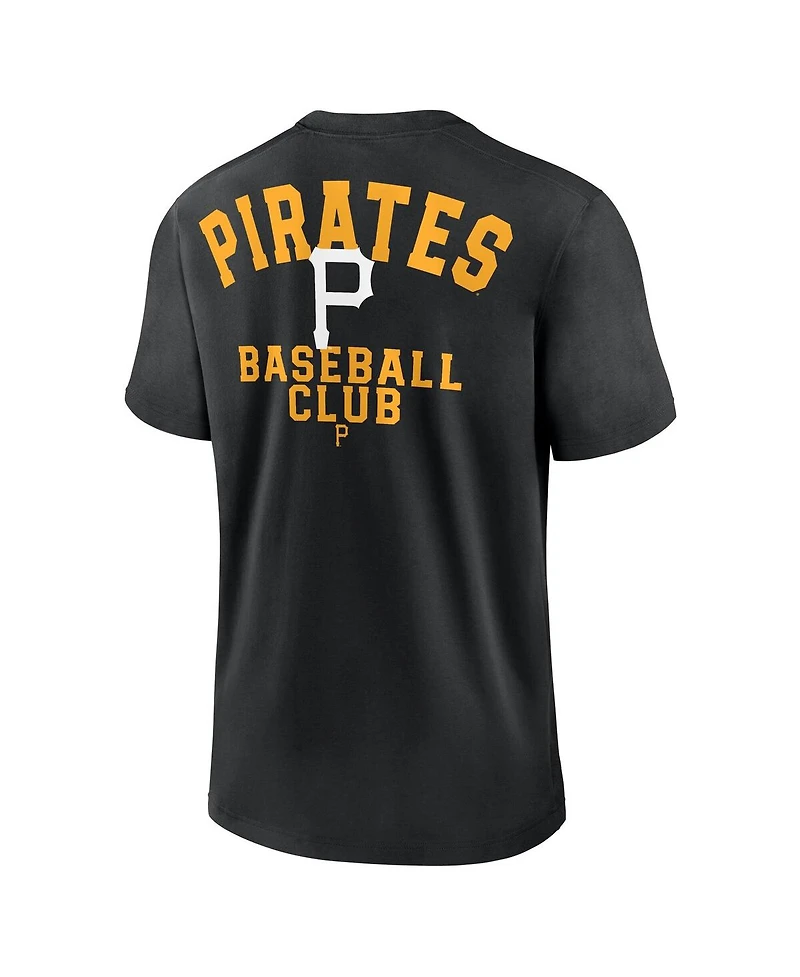 Nike Men's Black Pittsburgh Pirates Cooperstown Collection Rewind Slogan T-Shirt