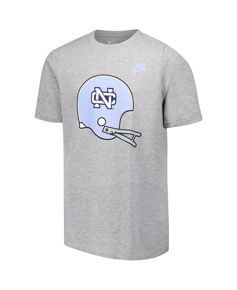 Nike Big Boys and Girls Heather Gray North Carolina Tar Heels Helmet T-Shirt
