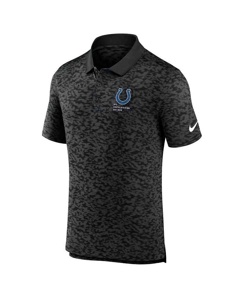 Nike Men's Black Indianapolis Colts Pique Fashion Performance Polo Shirt