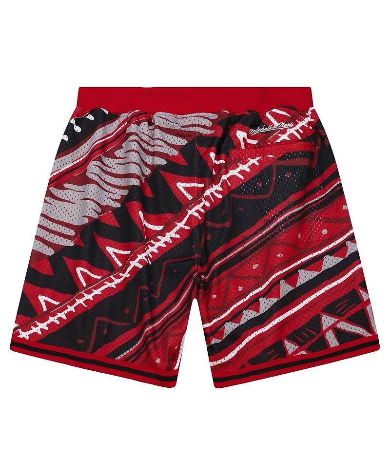Mitchell & Ness Men's Red Chicago Bulls Game Day Pattern Shorts