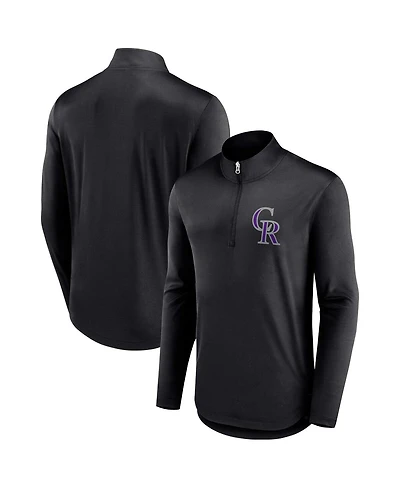Fanatics Men's Black Colorado Rockies Tough Minded Lightweight Quarter-Zip Pullover Sweatshirt