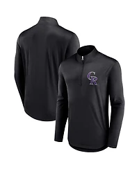 Fanatics Men's Black Colorado Rockies Tough Minded Lightweight Quarter-Zip Pullover Sweatshirt