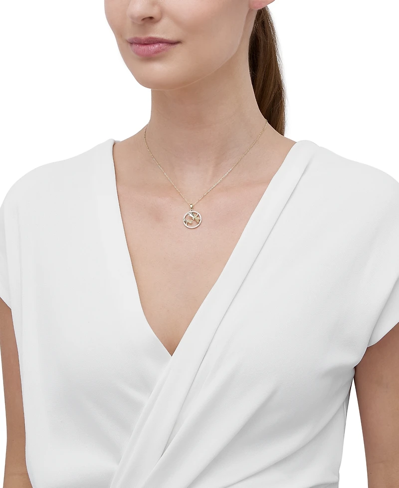 Diamond Dragonfly Pendant Necklace (1/10 ct. t.w.) in 14k Gold-Plated Sterling Silver, 16" + 2" extender