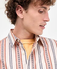 Sun + Stone Men's Arnav Regular-Fit Geo-Stripe Button-Down Shirt, Exclusively at Macy's