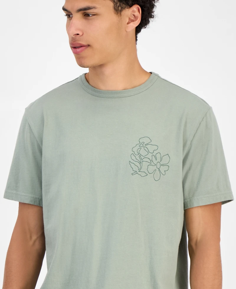 Sun + Stone Men's Short Sleeve Embroidered Crewneck T-Shirt, Exclusively at Macy's
