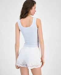Guess Women's Ribbed Triangle-Logo Tank