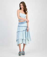 Guess Women's Nikki Denim Tie-Back Cropped Top