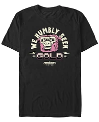 Fifth Sun Men's Minecraft Movie We Humbly Seek Gold Short Sleeve T-Shirt
