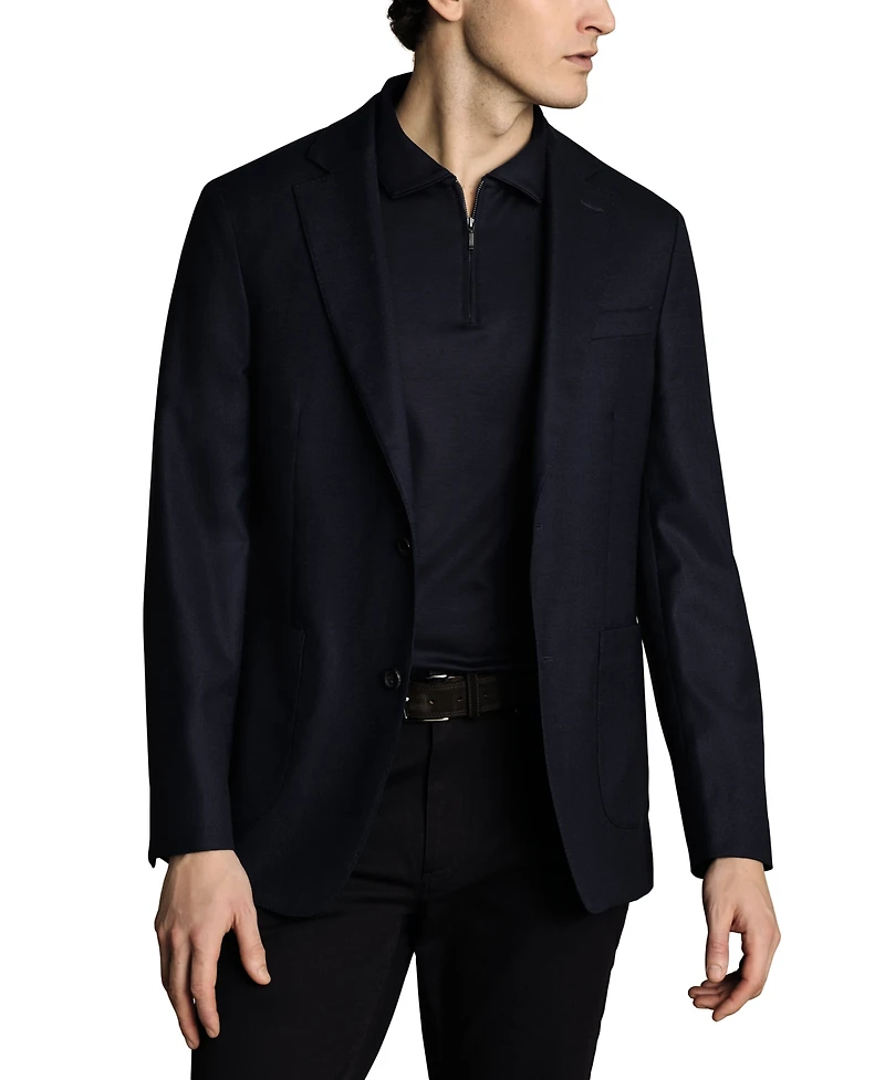 Charles Tyrwhitt Men's Mercerized Cotton Short Sleeve Zipper Polo Shirt