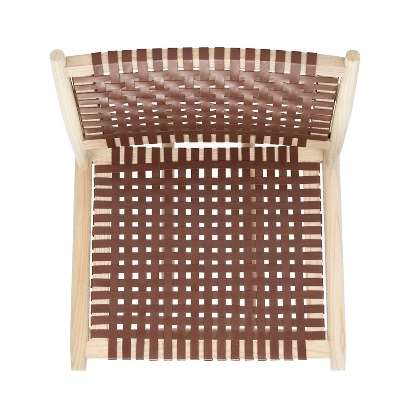 Soleil Leather Woven Accent Chair