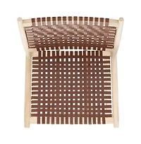 Soleil Leather Woven Accent Chair