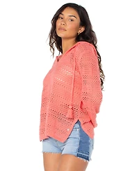 Roxy Juniors' Hippie Love Cotton-Blend Relaxed Sweater