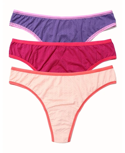 Hanky Panky Women's Move Calm Mid Rise Thong Pack