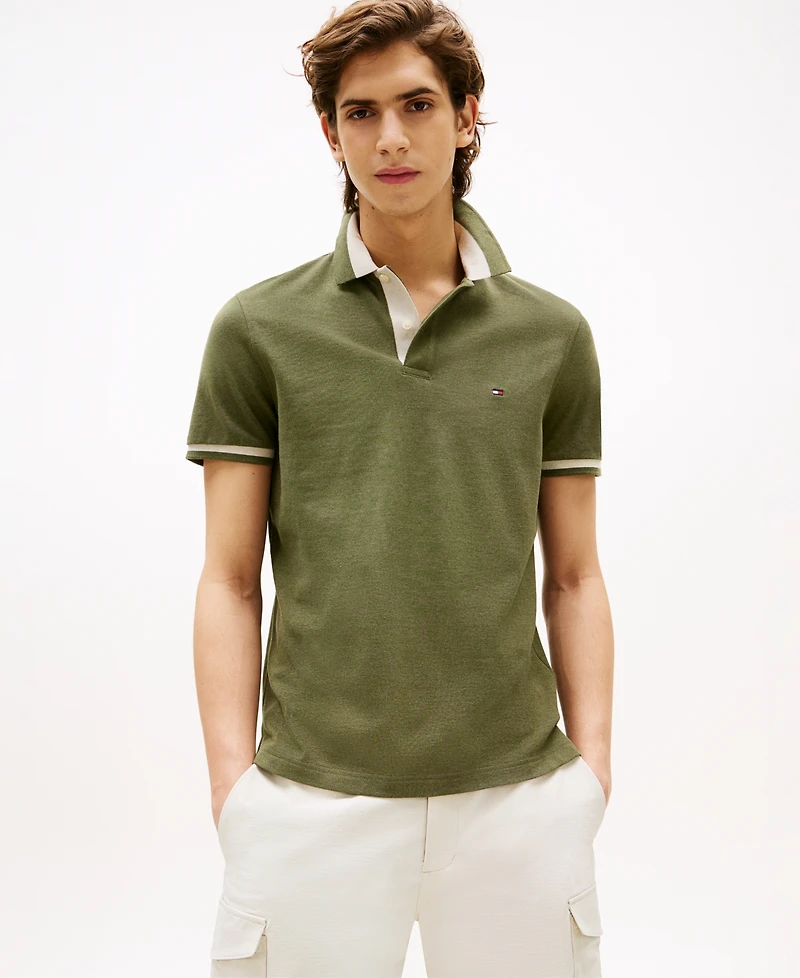 Tommy Hilfiger Men's Regular-Fit Contrast-Collar Polo Shirt