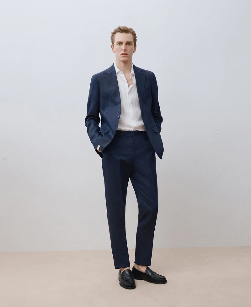 Mango Men's Slim-Fit Tailored Linen Blazer