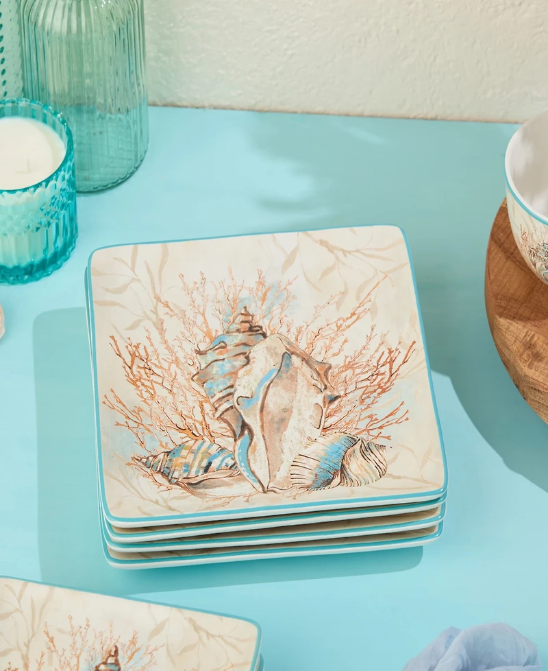 Certified International Escape to the Sea 4-Pc. Dinner Plates, Service For 4