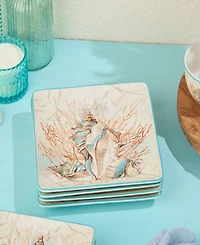 Certified International Escape to the Sea 4-Pc. Dinner Plates, Service For 4