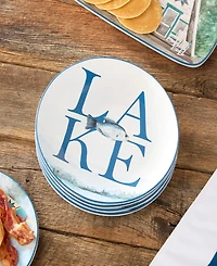 Certified International Wake At The Lake 4-Pc. Dinner Plates, Service For 4