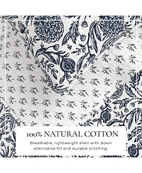 Linery & Co. Cotton Stitched Reversible Coastal 3 Piece Quilt and Sham Set - Pineapple grove